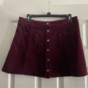 Corduroy Brandy Melville Button Skirt